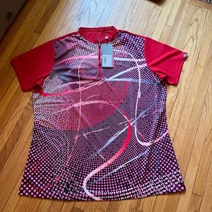 Savalino women’s bowling dry fit shirt purple and red new with tags size 2XL